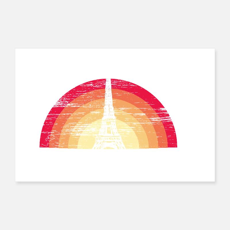 Coucher de soleil à Paris - avec la Tour Eiffel Poster 30 x 20 cm