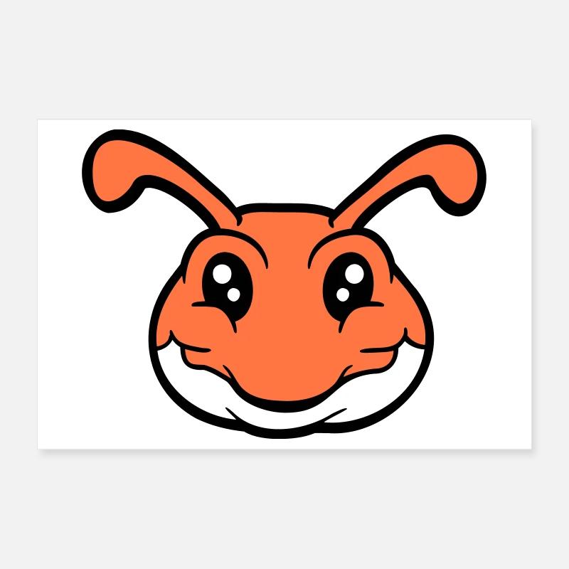 chenille sourit doux mignon ver amical bande dessinée Poster 30 x 20 cm