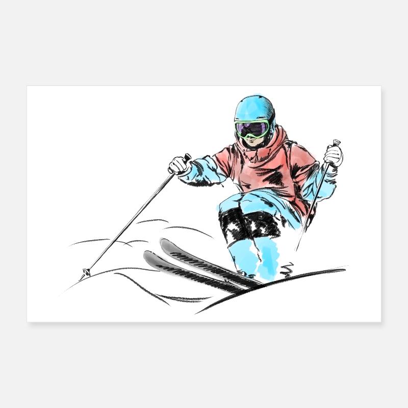 Ski de bosses Poster 30 x 20 cm