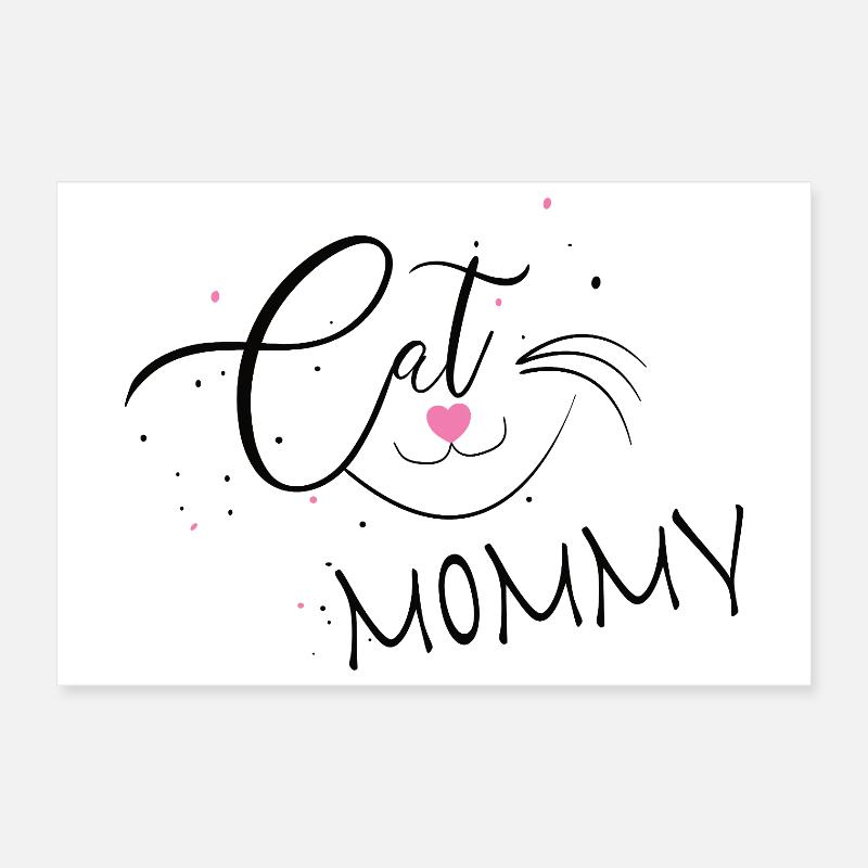 Dessin de cœur de maman chat Poster 30 x 20 cm