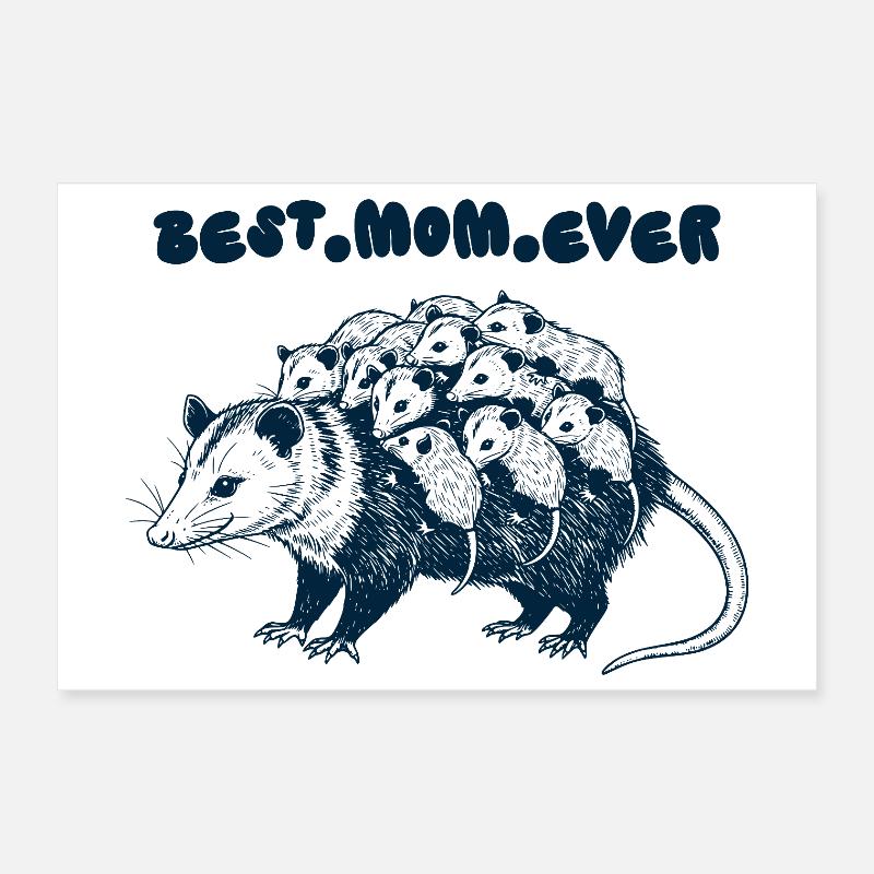 Meilleure maman de tous les temps Opossum Poster 30 x 20 cm