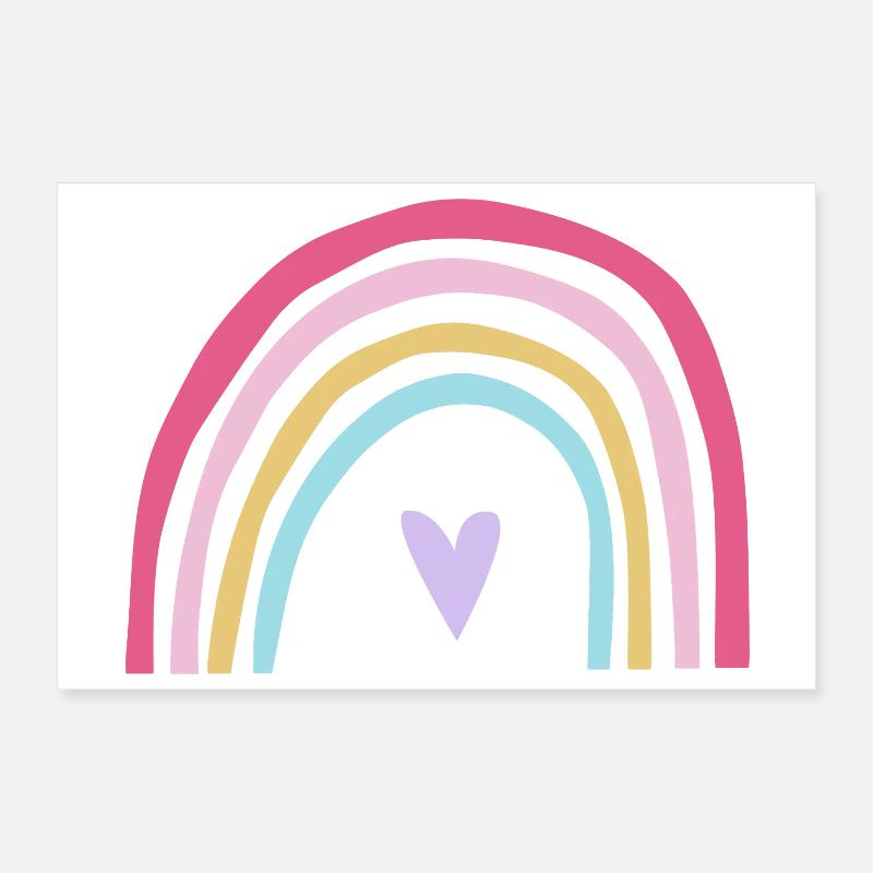 Regenbogen pastell rosa Lila Poster 30x20 cm
