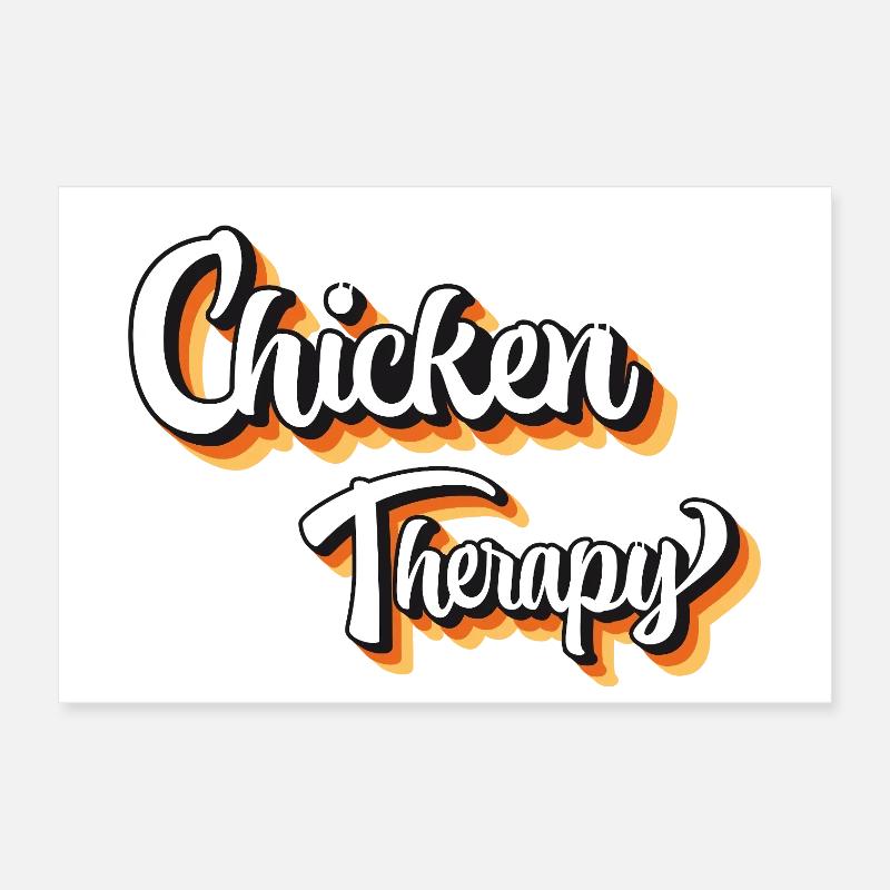 Fans de poulet - Coq - Coq - Poulet de soie - Bio Poster 30 x 20 cm