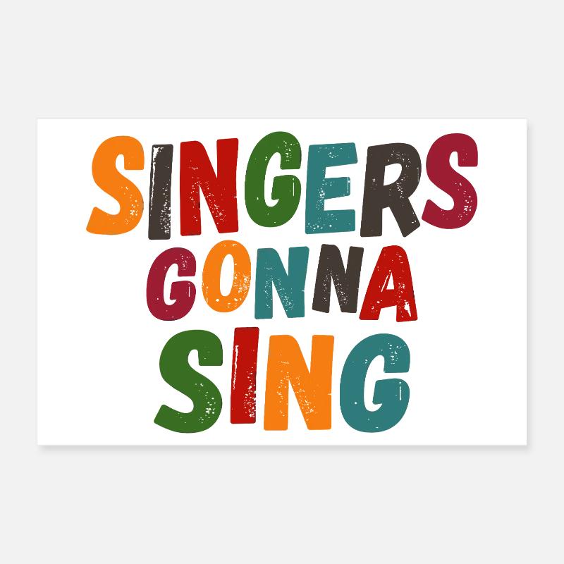 Singers going to sing Poster 12" x 8" (30x20 cm)