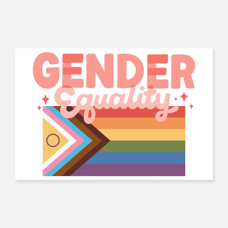 Gender Equality Pride Flag Statement Design CSD Poster 30x20 cm