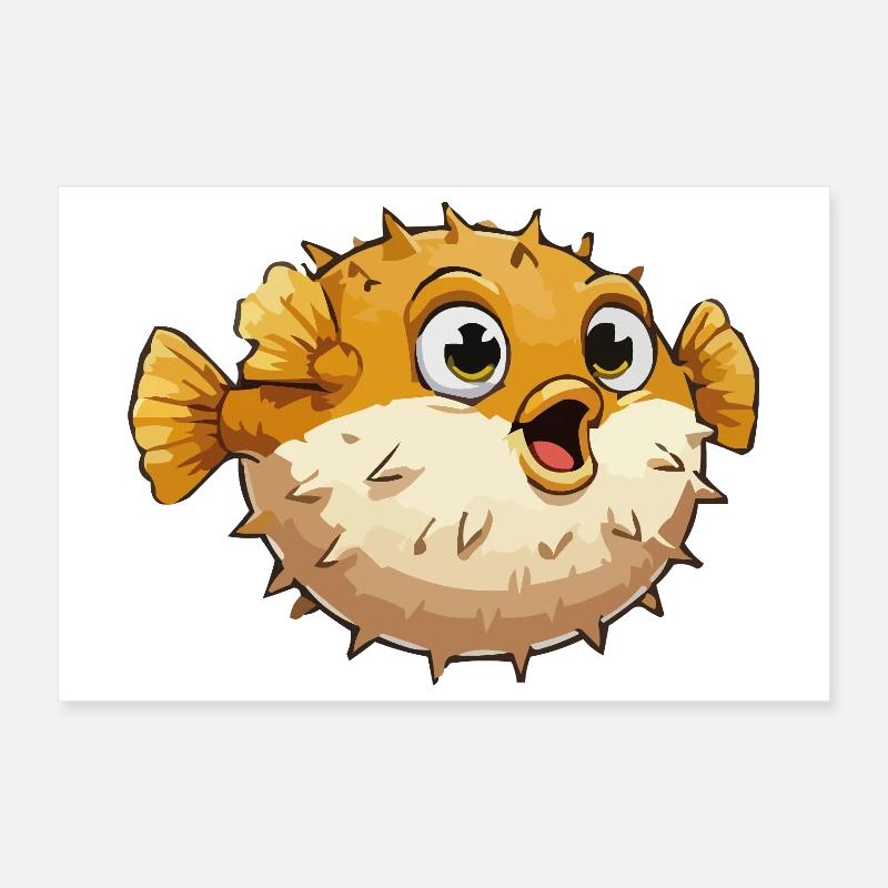 Bande dessinée du poisson-globe Poster 30 x 20 cm
