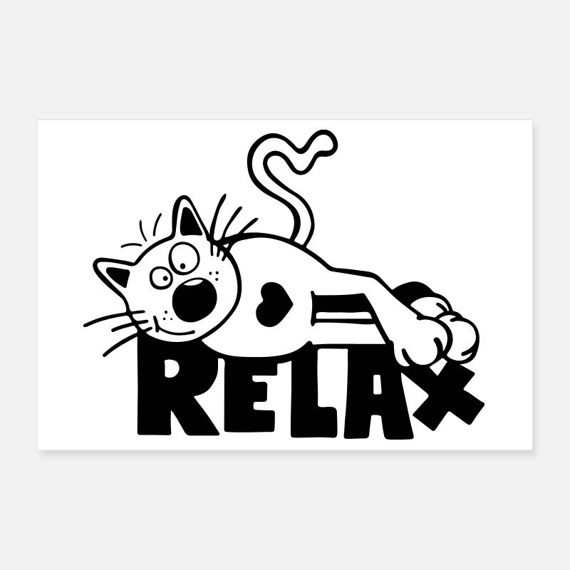 Relax Katze Poster 30x20 cm
