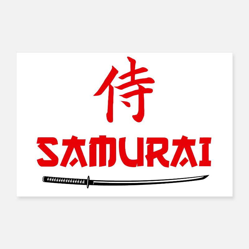 Samurai-Schwert-Kanji Poster 30x20 cm