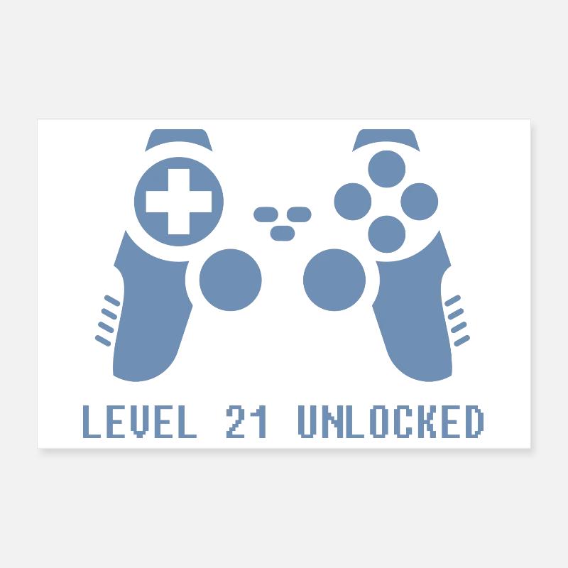 21. Geburtstag Gamer Zocker Poster 30x20 cm