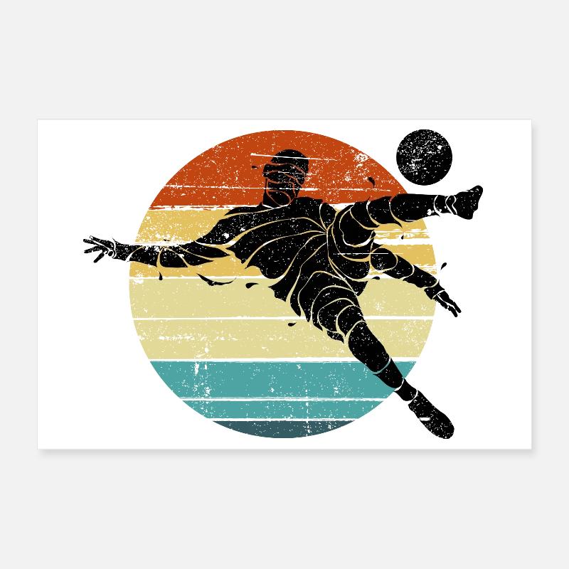 Retro Runner Sunset Circle Poster 12" x 8" (30x20 cm)
