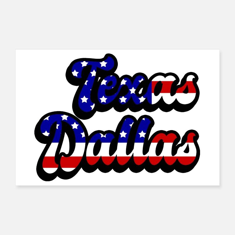 Design du drapeau de Dallas, Texas, États-Unis Poster 30 x 20 cm