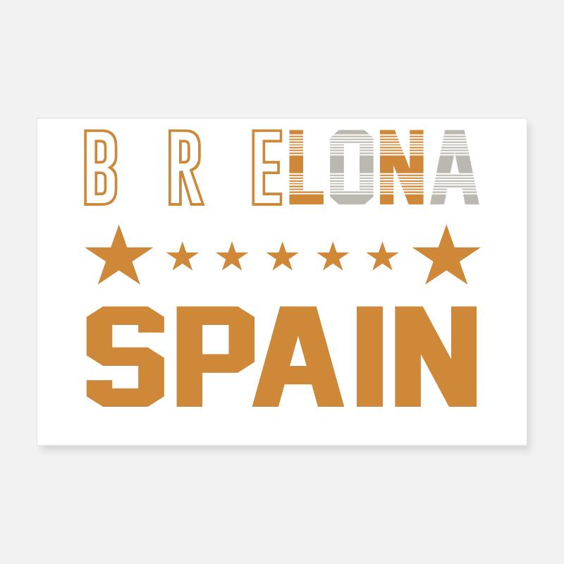 Barcelone Espagne Design rétro Poster 30 x 20 cm