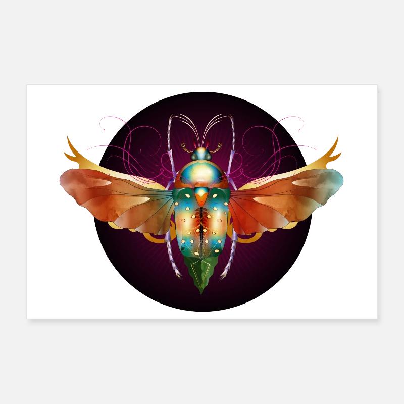insecte scintillant coloré imaginatif avec des ailes Poster 30 x 20 cm