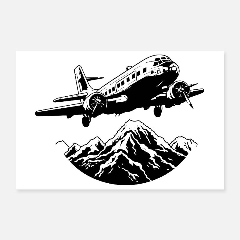 Flugzeug Grafik Poster 30x20 cm