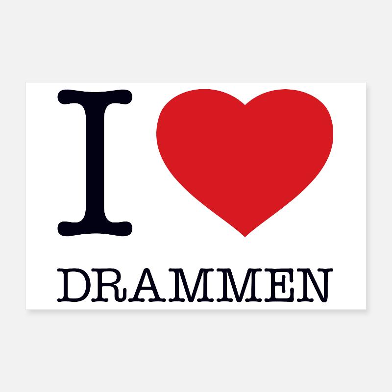 I LOVE DRAMMEN Poster 12" x 8" (30x20 cm)