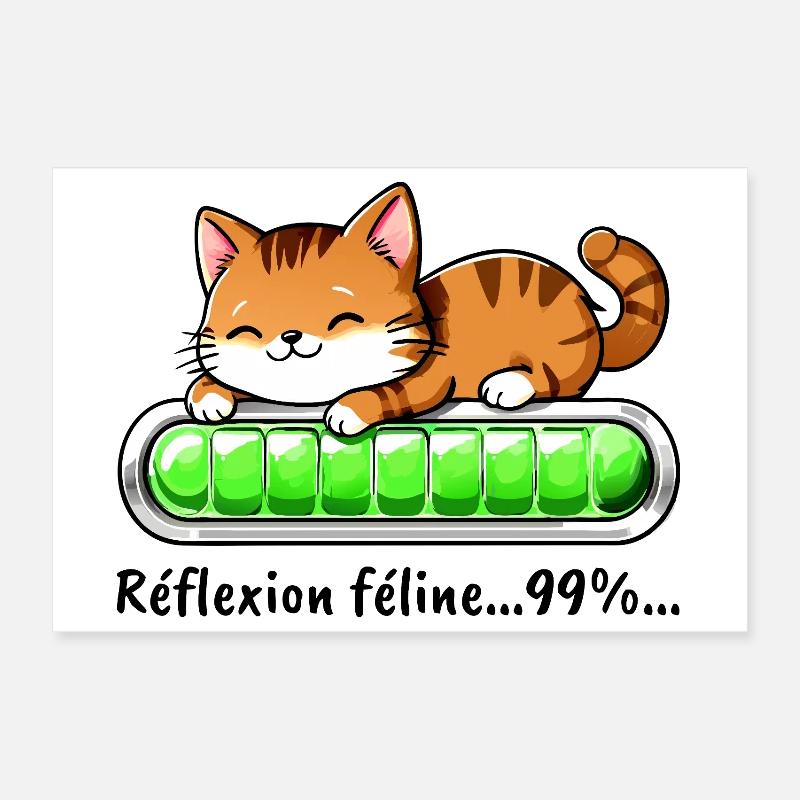 Réflexion Féline à 99% - Chat Mignon Poster 30 x 20 cm