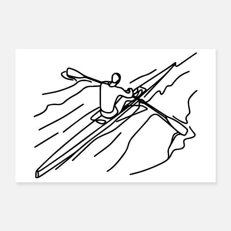 Rower Drawing Poster 12" x 8" (30x20 cm)