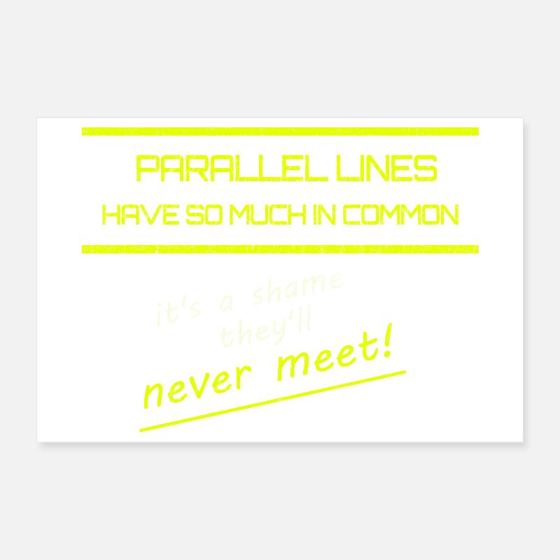 Drôle de lignes parallèles Math Tee Poster 30 x 20 cm