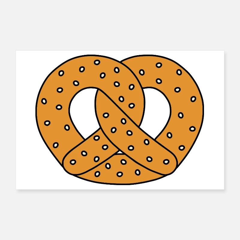 Illustration de bretzel aux graines de sésame Poster 30 x 20 cm