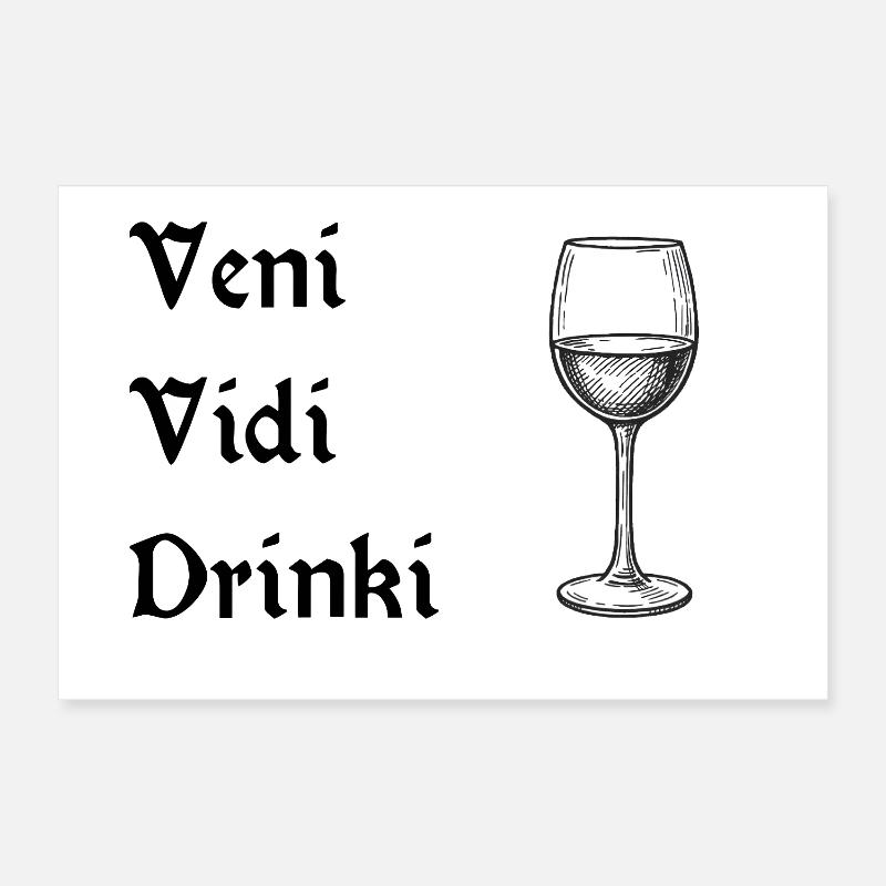 Veni vidi drinki Poster 12" x 8" (30x20 cm)