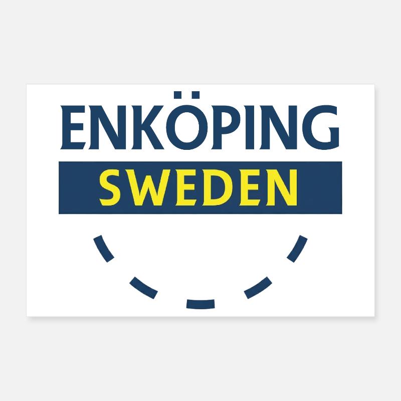 Enköping Sweden Emblem Poster 12" x 8" (30x20 cm)