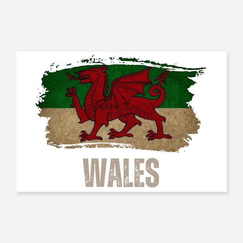 Drapeau du Pays de Galles, fierté galloise Poster 30 x 20 cm