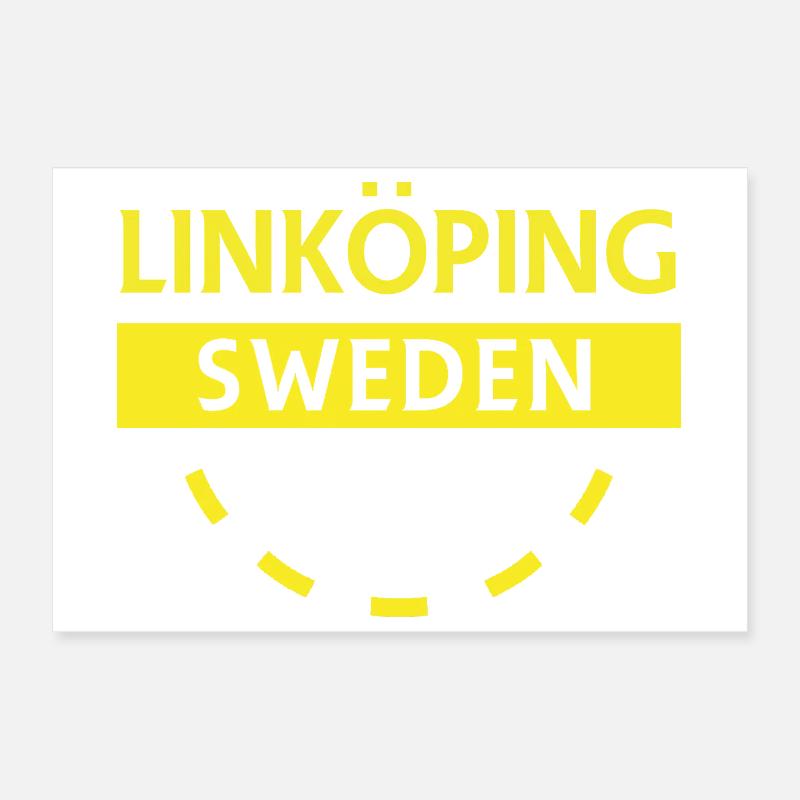 Linköping Suède Texte néon Poster 30 x 20 cm