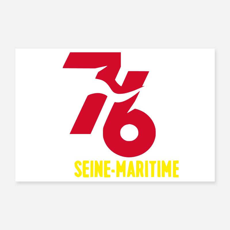 Stylized 76 Seine-Maritime emblem Poster 12" x 8" (30x20 cm)