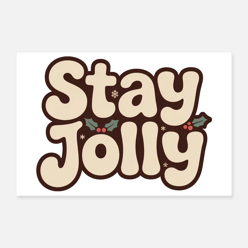 Reste joyeux Noël Holly Poster 30 x 20 cm