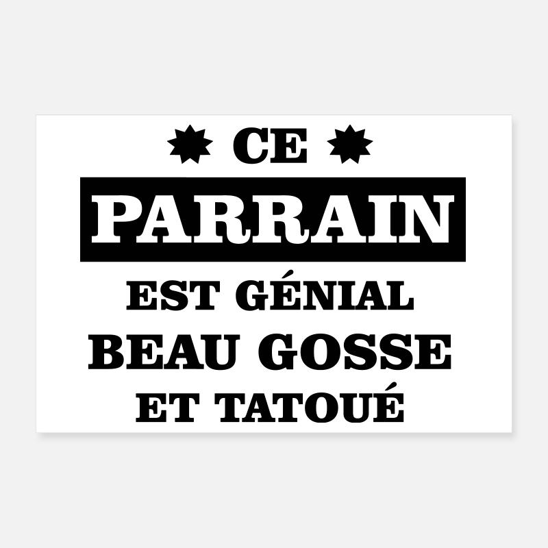 Le parrain beau gosse  - Poster 30 x 20 cm - blanc