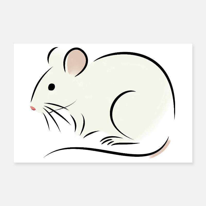 rat blanc Poster 30 x 20 cm