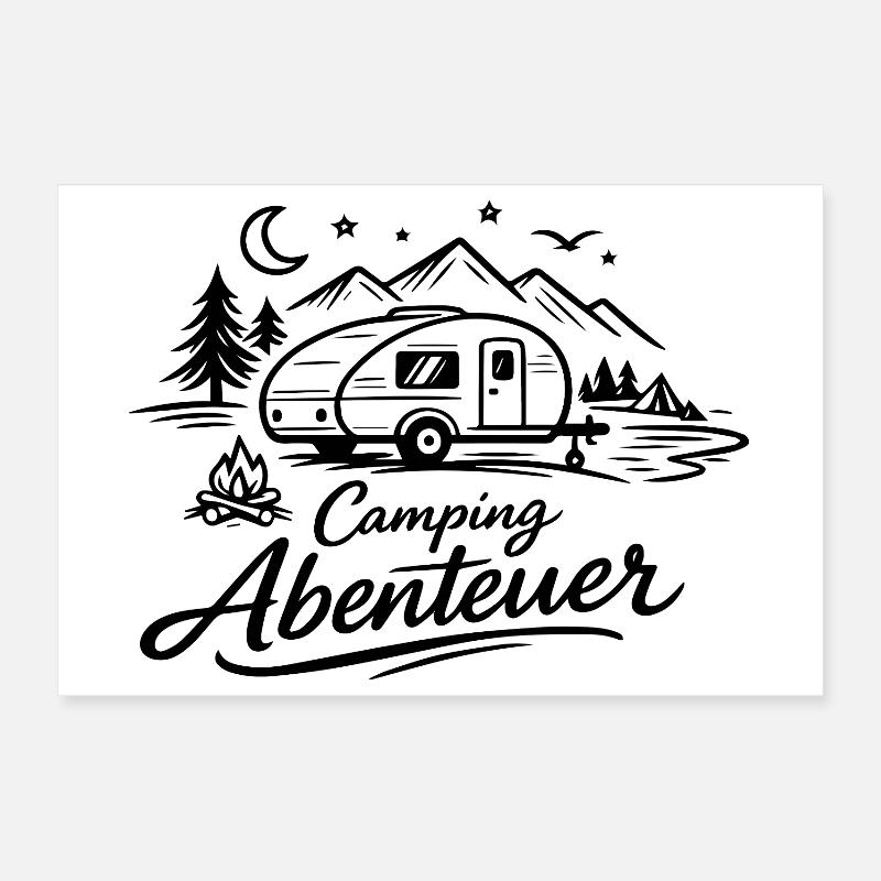 Aventure de camping Poster 30 x 20 cm