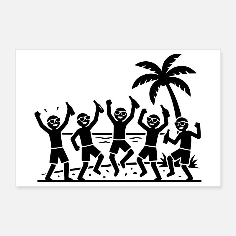 Party Beach Team Icon Poster 12" x 8" (30x20 cm)