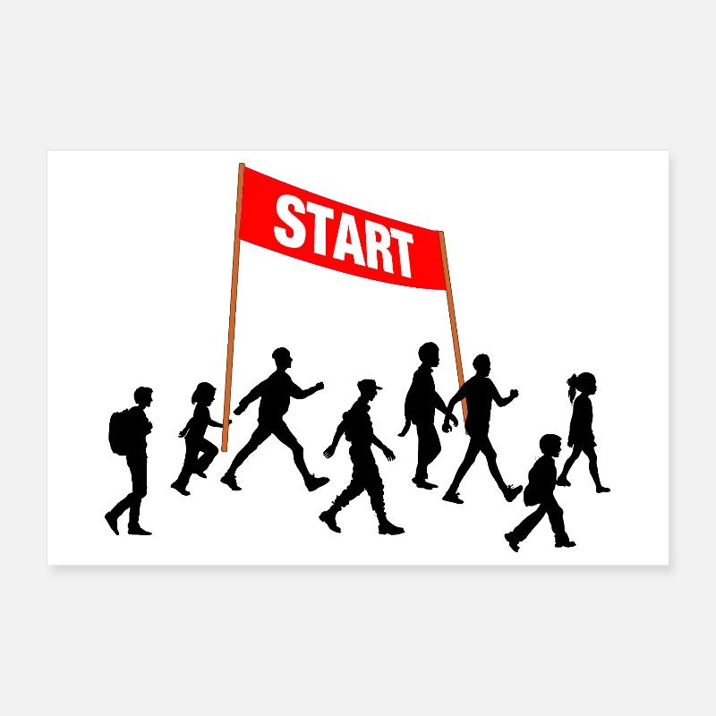 Walking Start Team Poster 12" x 8" (30x20 cm)