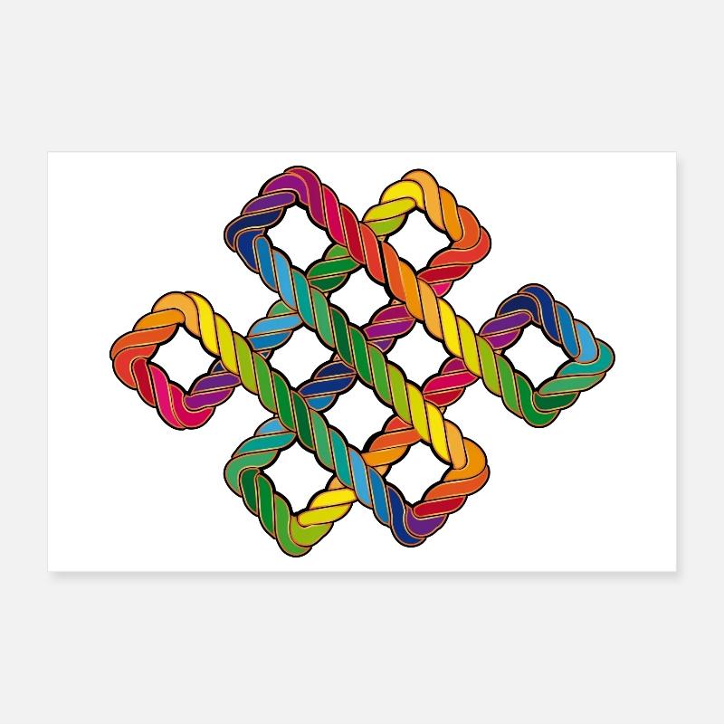 Buddhist endless knot rainbow Poster 12" x 8" (30x20 cm)