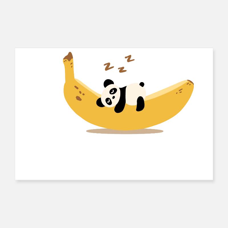 Panda bananier Poster 30 x 20 cm