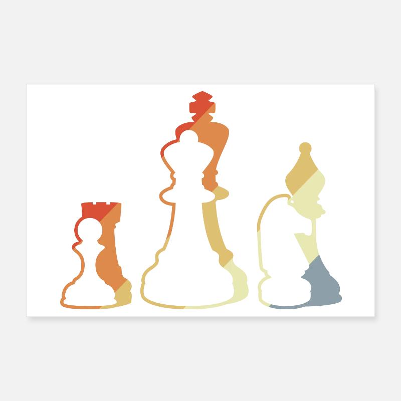 Retro chess game Poster 12" x 8" (30x20 cm)