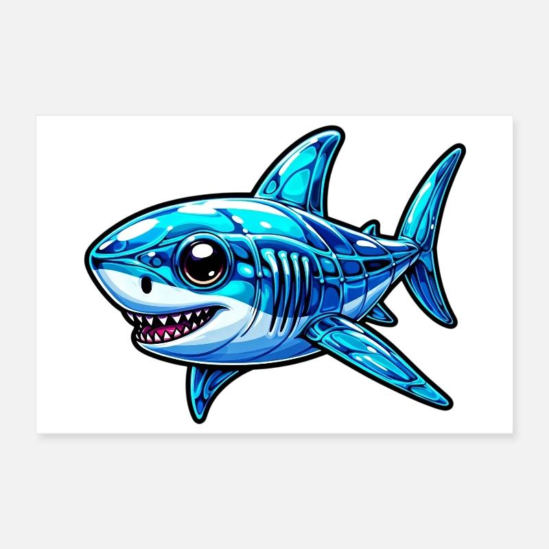 Shark Poster 12" x 8" (30x20 cm)