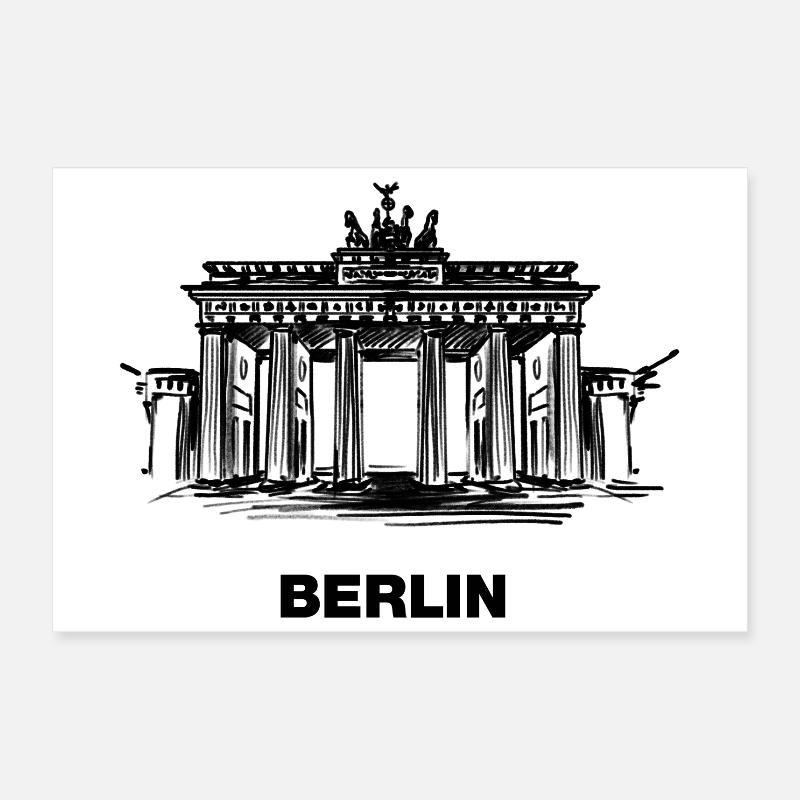 Berlin - Brandenburg Gate Poster 12" x 8" (30x20 cm)