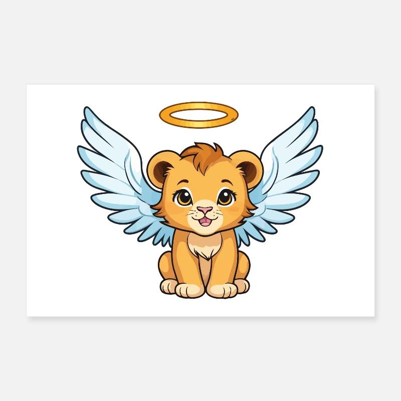 Lion ange aux ailes Poster 30 x 20 cm