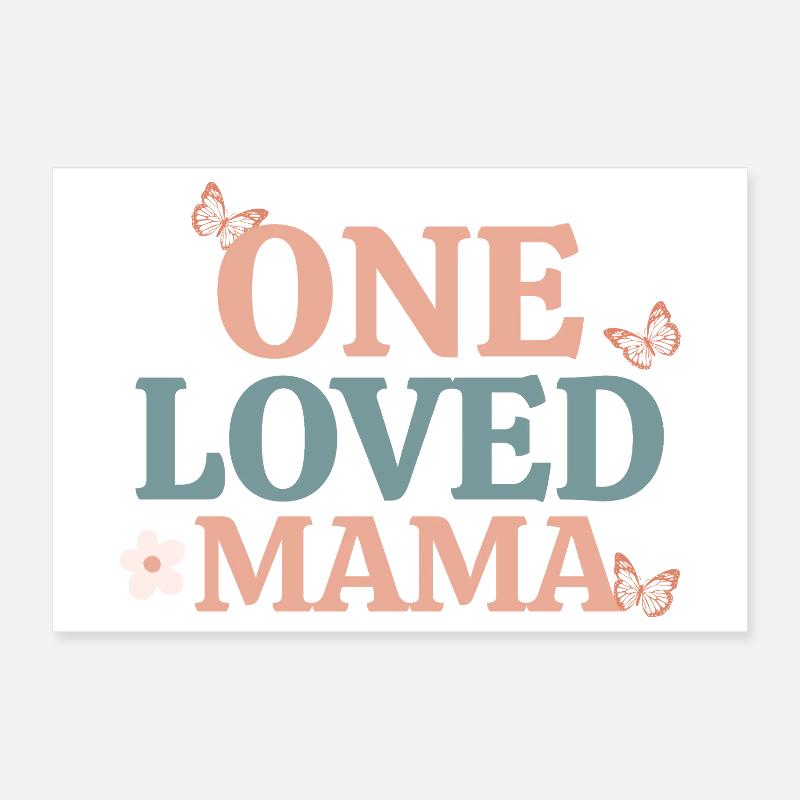 On a aimé le design rétro papillon de maman Poster 30 x 20 cm