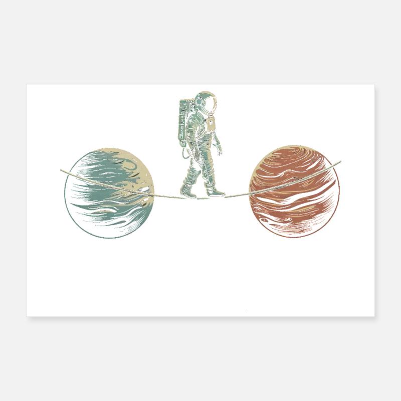 Space Acrobatics Art Design Poster 12" x 8" (30x20 cm)
