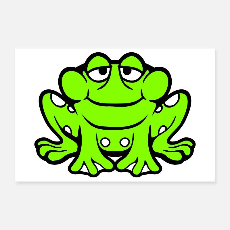 grenouille crapaud sourire drôle assis comique heureux Poster 30 x 20 cm
