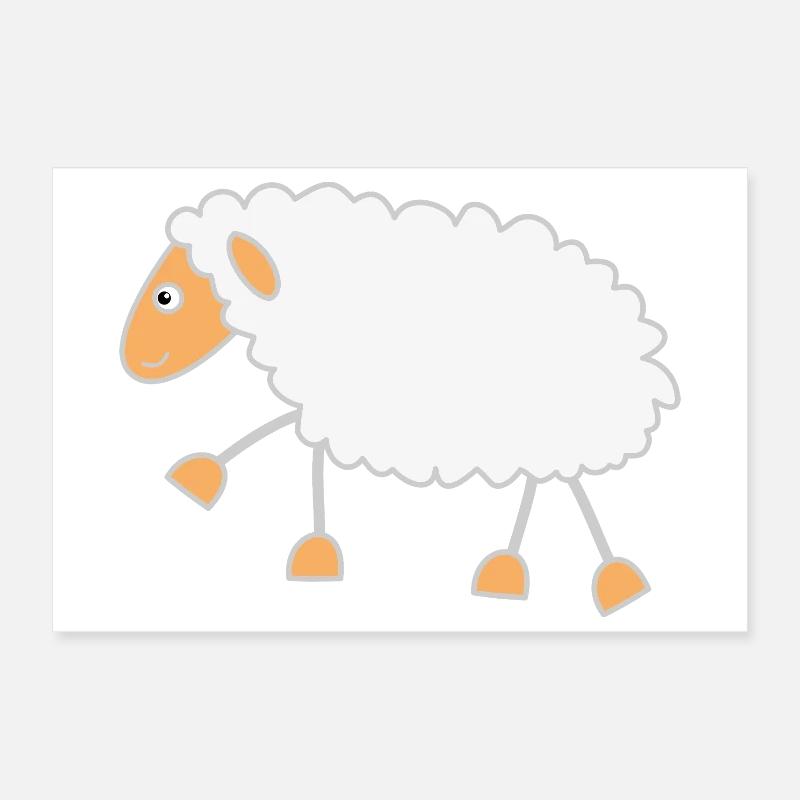 Funny Sheep Poster 12" x 8" (30x20 cm)