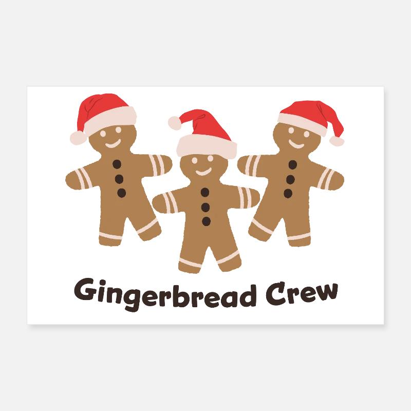Gingerbread Crew - Weihnachten Plätzchen backen  Poster 30x20 cm