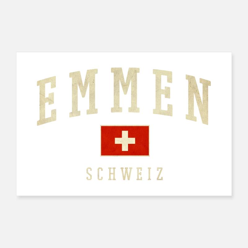 Emmen Schweiz Design mit Flagge Poster 30x20 cm
