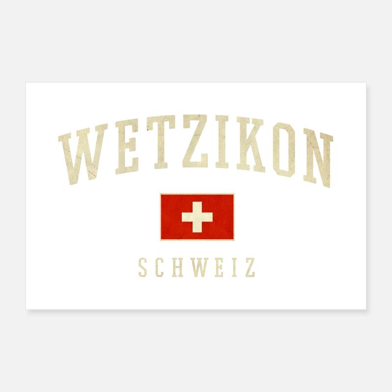 Logo du drapeau Wetzikon Suisse Poster 30 x 20 cm