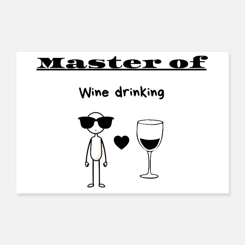 Master of Wine drinking Poster 12" x 8" (30x20 cm)
