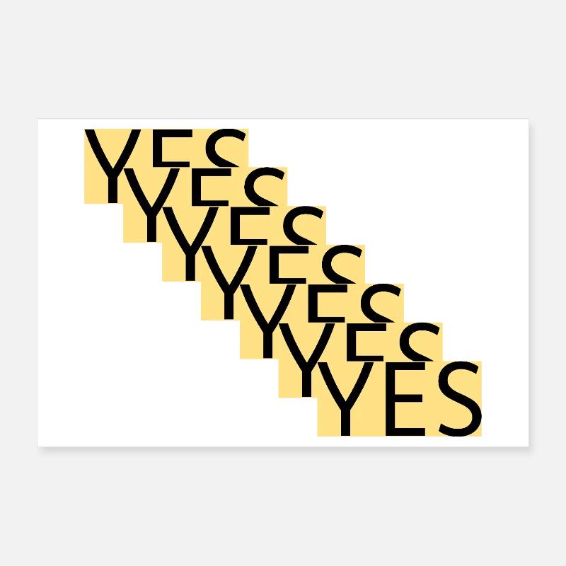 YES – Step statement in gold Poster 12" x 8" (30x20 cm)