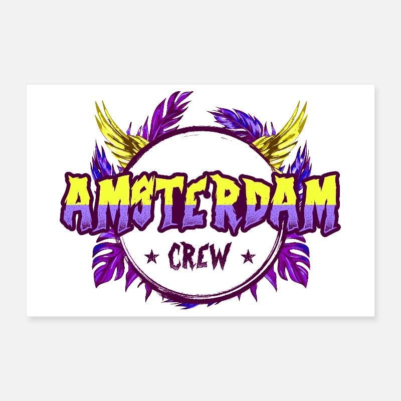 Amsterdam Crew Bunt Poster 30x20 cm
